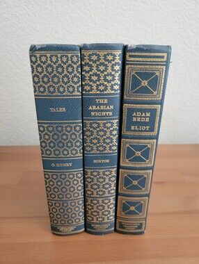 Vintage Set of three leatherbound classic books.